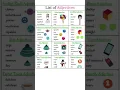 List of adjectives Describing words