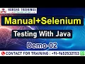 Manual Selenium Testing Demo 02 Manual Selenium Testing with Java Training New Batch