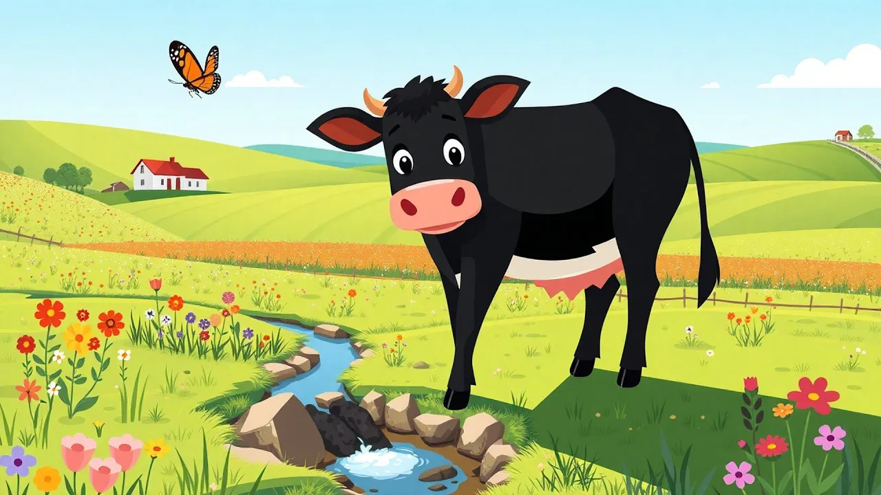 moo moo black cow song | Farm Animal Nursery Rhymes & Kids Songs moo moo black cow song | Farm Animal Nursery Rhymes & Kids Songs