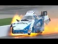 John Force has a HUGE crash in Chicago during qualifying