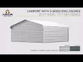 Take a 360 Tour of the Arrow Carport with NEW 3-Sided Enclosure 20 ft x 7 ft