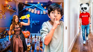 CONSTRUÍ una FIESTA SECRETA de HALLOWEEN en mi HABITACIÓN