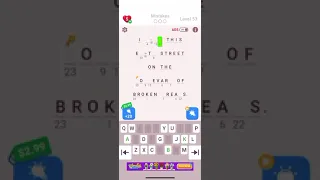 Solving level 53 on cryptogram