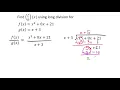 Dividing Polynomials with Long Division from Function Notation an Example