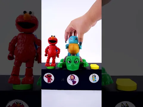 Satisfying ASMR Sesame Street toys | Green turtle helps block Pokémon way to Elmo #toys #funny