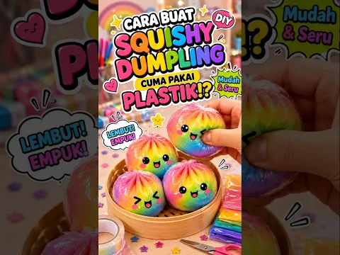 Cara Buat Squishy Dumpling Viral Cuman Dari Plastik !? Mudah & Seru... #squishy #diysquishy