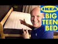 PERFECT teen bedroom IKEA Neiden wooden double bed with Luroy and Hovag mattress