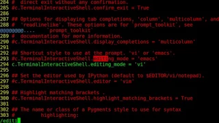 ipython vi mode - linux programming with python and ipython