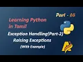 Python Programming Language in Tamil Exception Handling Raising Exceptions with Example