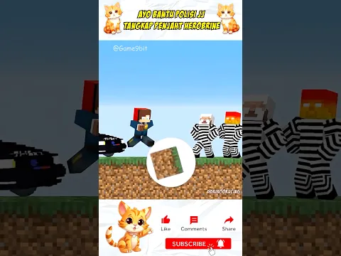 Bantu polisi JJ tangkap penjahat Herobrine!!😱#shorts #minecraft