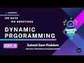 Day 4 Subset Sum Problem Detailed Explanation 100 Days - 100 Questions Dynamic Programming