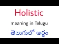 Holistic meaning in Telugu Holistic Holistic telugu meaning Holistic meaning