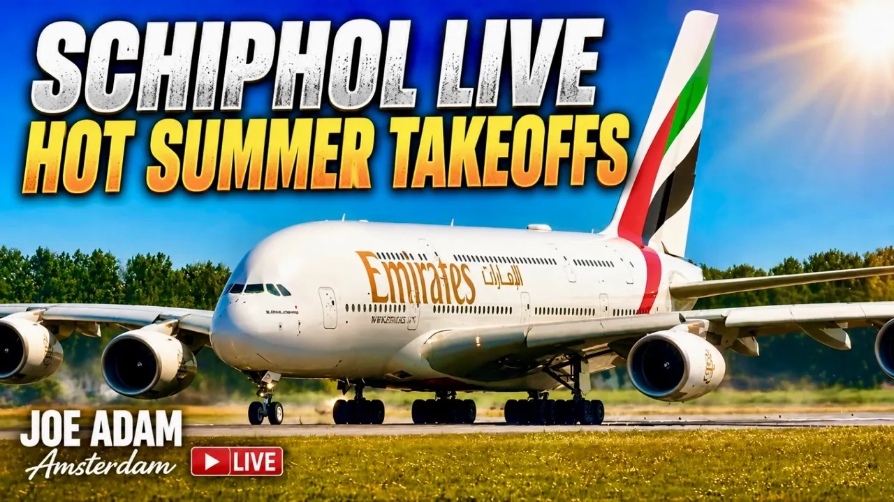 Amsterdam Schiphol Airport - Summer Holiday Takeoffs