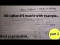 Hill cipher 3 3 matrix with example encryption cryptography