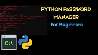 Creating a Python Password Manager For Beginners - Less than 60 lines of code