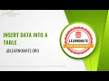 Insert data into a Table Learnomate Technologies