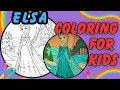 Coloring Elsa from Frozen Beautiful Ice Queen Coloring Page for Kids