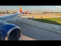 FLAPS 25 Southwest Airlines Boeing 737-8H4 Roaring Dusk Takeoff from Chicago Midway KMDW
