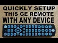 Setup GE 4 Device Pro Universal Remote 24116 with TV