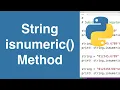String isnumeric Method Python Tutorial