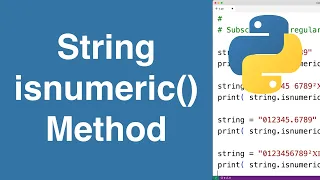 String isnumeric Method Python Tutorial