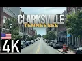Road Tour of Clarksville TN in 4K - Downtown Clarksville and 41A North Near Fort Campbell KY Area