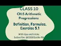 Arithmetic Progressions Made Easy Class 10 Chapter 5 Definition Formulas Ex 5 1 Solutions