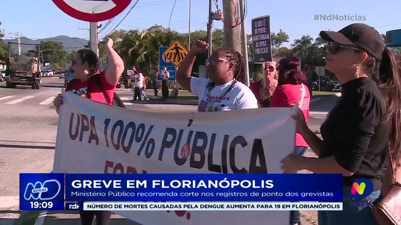Greve em Florianópolis: Ministério Público recomenda corte nos registros de ponto dos grevistas