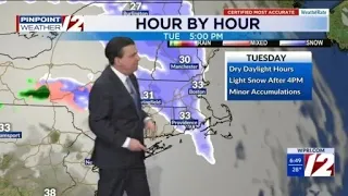 WPRI Weather Forecast 26 Dry Tonight Light Snow Tuesday Evening