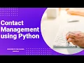 Complete Contact Management with Dictionaries Tuples part-1 Basic Python Projects