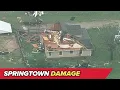 Aerials show the damage in Springtown after last night s storms
