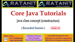 Java Tutorials java class concept Advantages of Constructors by Mr Ratan class-06