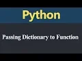 Passing Dictionary to Function in Python Hindi