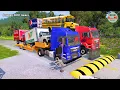 Download Lagu Double Flatbed Trailer Truck vs speed bumps|Busses vs speed bumps|Beamng Drive|1221