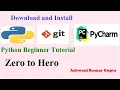 Python beginners tutorial in Hindi Urdu Download and Install Python Git and PyCharm IDE