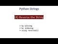 4 Reverse the String Python Hindi