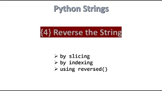 4 Reverse the String Python Hindi