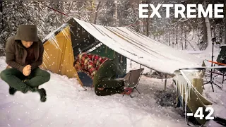 Download EXTREME ! -30C WINTER SOLO CAMPING ALONE in a HOT TENT | ALONE OVERNIGHT | ASMR MP3