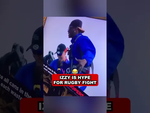 Israel Adesanya watches Rugby FIGHT 😂