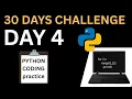 Day 4 - Solve 5 Python coding Problems 30 Days Python coding Practice Challenge