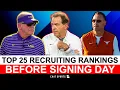 College Football Recruiting Top 25 Ranked Classes Leading Up To 2023 National Signing Day