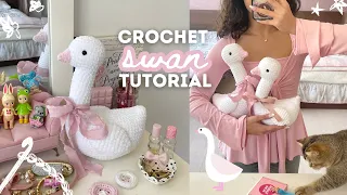 how to crochet a cute swan | free pattern + step-by-step tutorial 