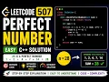 LeetCode 507 Perfect Number Easy C Solution Divisors Logic Explained