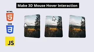 3D mouse hover interaction HTML CSS JS