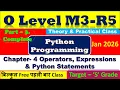 O Level Python Programming M3-R5 Chapter-4 Operators Expression Python Statement Jan 2026 Part - 3