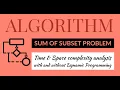 53 Sum of Subset Dynamic Programming Algorithm for