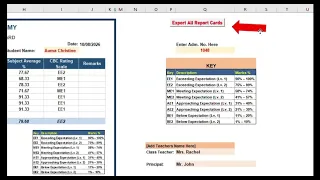 Student Performance Tracker Report Card Generator - Excel Demo
