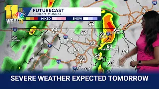Chance for severe weather increases Monday in Maryland