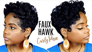 Curly Faux Hawk Pixie with Waves Hair Tutorial Relaxed Short Hair Leann DuBois