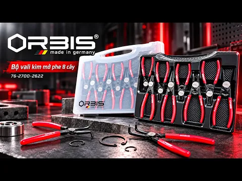 Bộ kìm phe 8 cây "Thẳng cong - Trong ngoài" ORBIS 76-2700-2622. Made in Germany